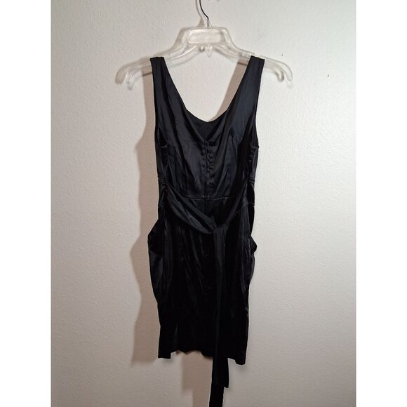 Pompous Girly Party Dress Pockets Satin Sleeveless Dance Black Juniors Size 7 - Picture 4 of 7